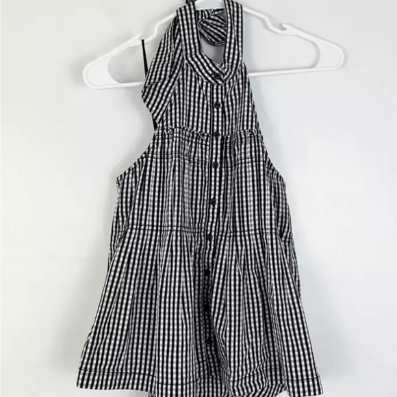 Free People Take it Easy Gingham Halter | Black/White | Small - Picture 4 of 10